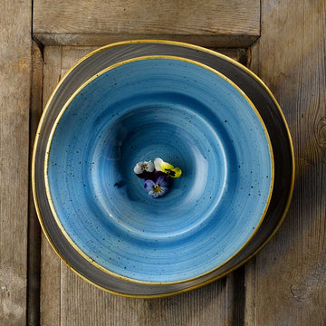 Cornflower Blue Wide Rim Bowl 24cm